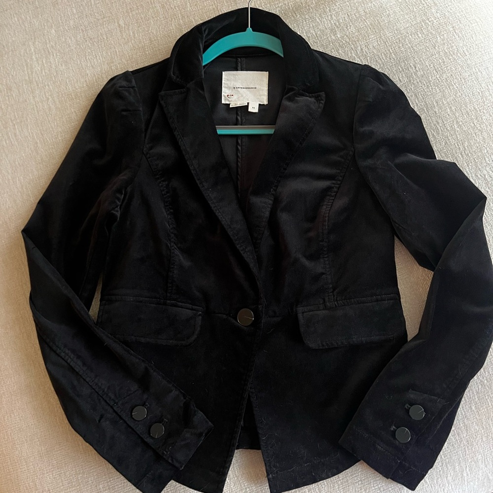 Anthropology Velvet Tailored fitted Blazer Jacket